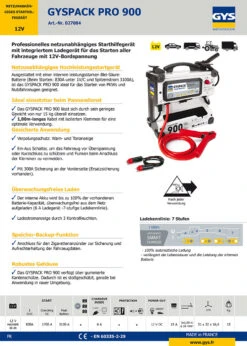GYS Netzunabhängiges Starthilfegerät GYSPACK PRO 900 "Startbooster" 027084 12V -Werkzeug Store 027084td7Yrs3JVxMLKtg
