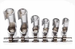 BGS Spezial-Steckschlüssel-Einsatz-Satz, Geschlitzt | 10 Mm (3/8") | SW 10 - 19 Mm | 7-tlg. – 1105