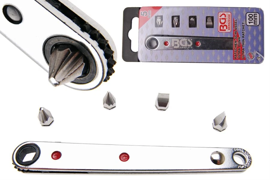 BGS Spezial-Bitknarre, Ultra Dünn | Abtrieb Innensechskant 6,3 Mm (1/4") | Inkl. 4 Spezial-Bits – 115 4 BGS Spezial-Bitknarre, Ultra Dünn | Abtrieb Innensechskant 6,3 Mm (1/4") | Inkl. 4 Spezial-Bits – 115 – Bild 2