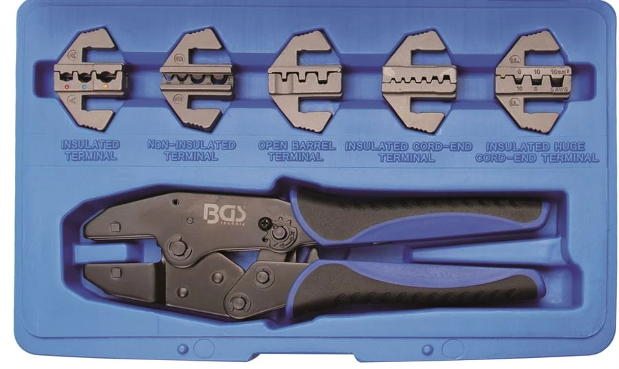 BGS Crimpzangen-Satz Mit 5 Paar Backen – 1410 4 BGS Crimpzangen-Satz Mit 5 Paar Backen – 1410 – Bild 2