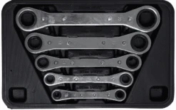 BGS DIY Ratschen-Ringschlüssel-Satz, Gerade, Umschaltbar | SW 6 X 8 - 19 X 22 Mm | 5-tlg. – 1450