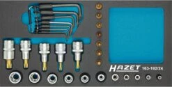 HAZET Steckschlüsselsatz TORX 12,5mm 1/2 Zoll 6,3mm 1/4 Zoll Außen TORX Innen TORX 24tlg 163-192/24