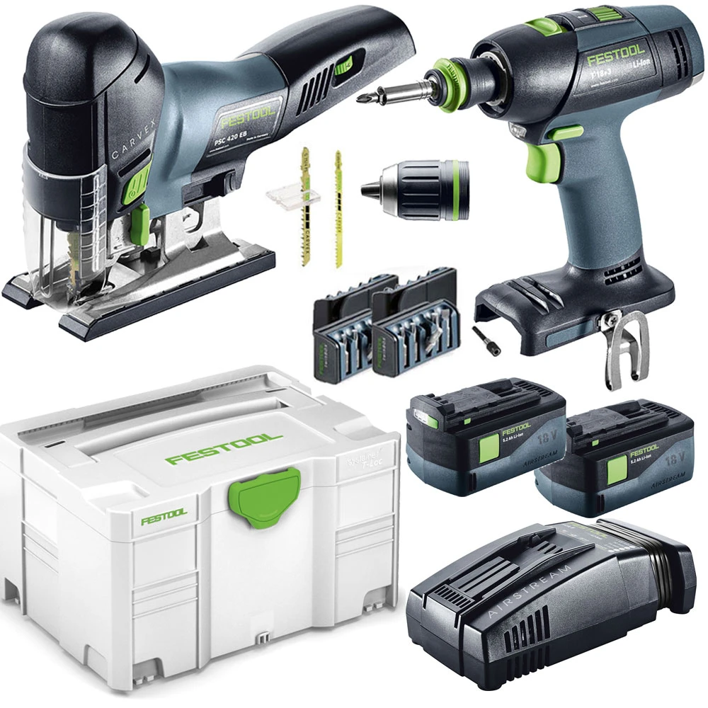 Festool AKKUSCHRAUBER + STICHSÄGE MONTAGESET 201404 18V 5,2 Ah Im Systainer Jetzt 576529 3 Festool AKKUSCHRAUBER + STICHSÄGE MONTAGESET 201404 18V 5,2 Ah Im Systainer Jetzt 576529