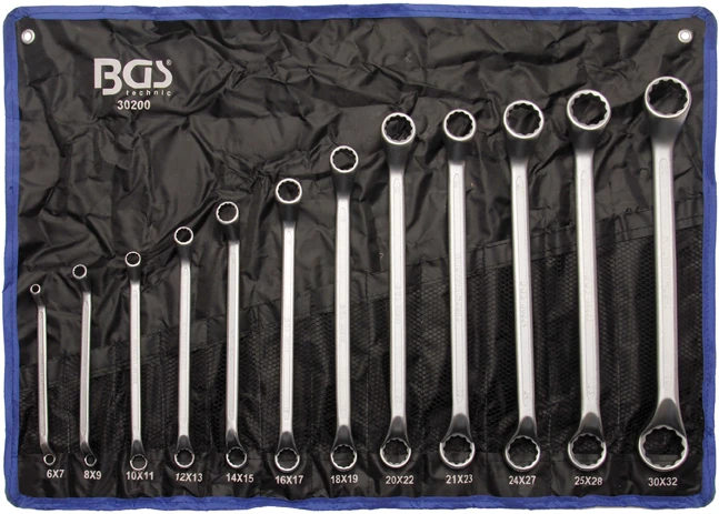 BGS Doppel-Ringschlüssel-Satz | Gekröpft | SW 6 - 32 Mm | 12-tlg. – 30200 4 BGS Doppel-Ringschlüssel-Satz | Gekröpft | SW 6 - 32 Mm | 12-tlg. – 30200 – Bild 2