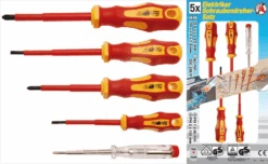 BGS DIY VDE-Elektriker-Schraubendreher-Satz | Schlitz/Kreuzschlitz | 5-tlg. – 35815