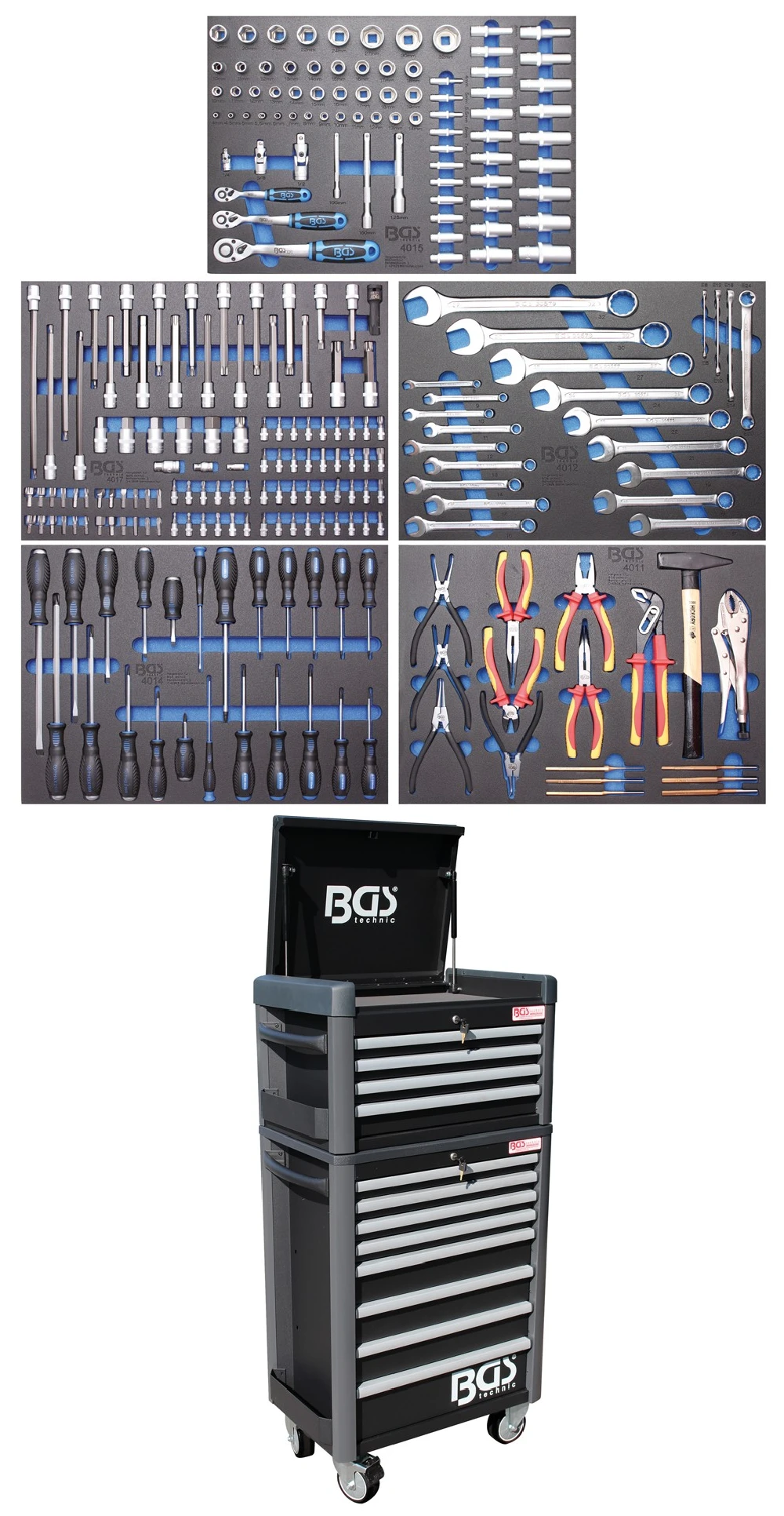 BGS Werkstattwagen Profi Standard Maxi | Mit 263 Werkzeugen – 4088 3 BGS Werkstattwagen Profi Standard Maxi | Mit 263 Werkzeugen – 4088