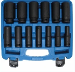 BGS Kraft-Steckschlüssel-Einsatz-Satz Sechskant, Tief | 12,5 Mm (1/2") | Zollgrößen | 13-tlg. – 5208