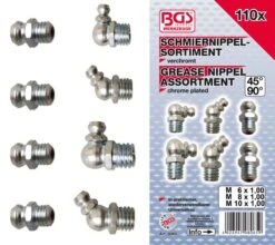 BGS Schmiernippel-Sortiment | 110-tlg. – 8065 -Werkzeug Store 8065533bec4274799