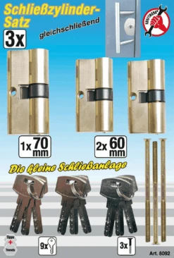 BGS DIY Messing-Schließzylinder-Satz | Gleichschließend | 15-tlg. – 8092