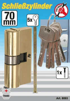 BGS DIY Messing-Schließzylinder | 70 Mm – 8093