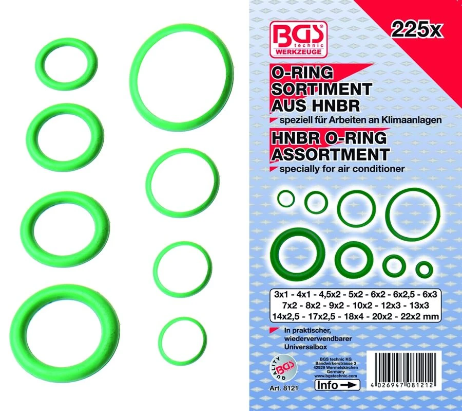 BGS O-Ring-Sortiment | HNBR | Ø 3 - 22 Mm | 225-tlg. – 8121 4 BGS O-Ring-Sortiment | HNBR | Ø 3 - 22 Mm | 225-tlg. – 8121 – Bild 2