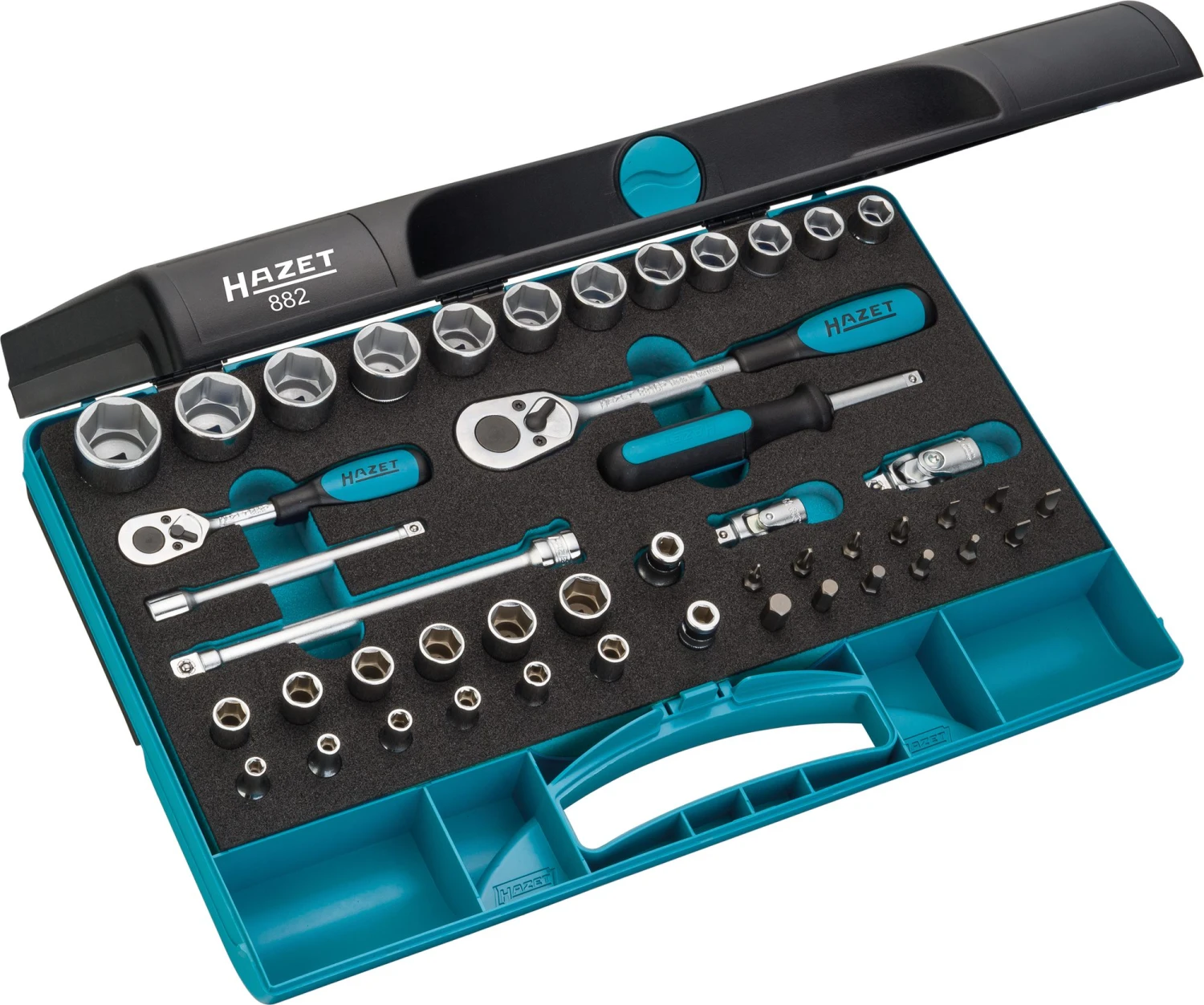 HAZET Steckschlüsselsatz 1/4 Zoll + 3/8 Zoll 46-teilig 882 3 HAZET Steckschlüsselsatz 1/4 Zoll + 3/8 Zoll 46-teilig 882