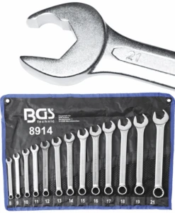 BGS Maul-Ringschlüssel-Satz | Maulseite Mit Ratschenfunktion | SW 8 - 21 Mm | 13-tlg. – 8914