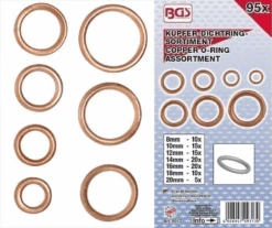 BGS O-Ring-Sortiment | Kupfer | Ø 6 - 20 Mm | 95-tlg. – 9313 -Werkzeug Store 9313