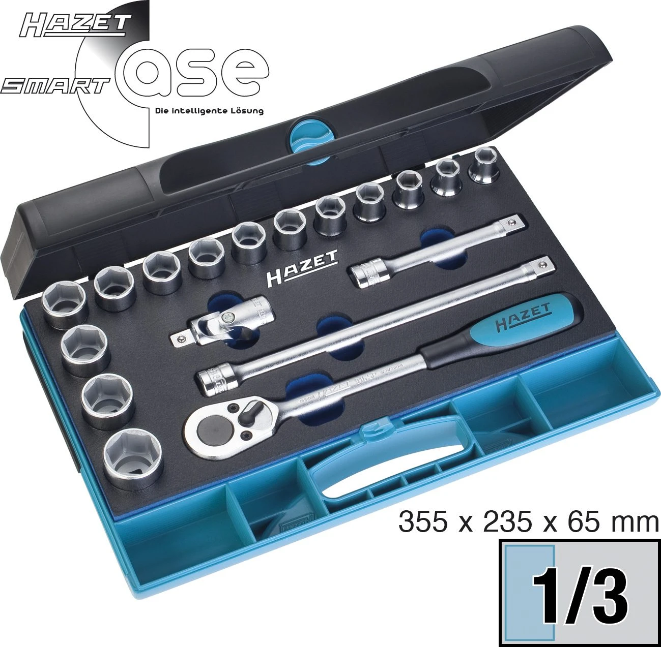 HAZET Steckschlüsselsatz 12,5mm 1/2 Zoll Außen-Sechskant-Tractionsprofil 18-teilig 932/18 4 HAZET Steckschlüsselsatz 12,5mm 1/2 Zoll Außen-Sechskant-Tractionsprofil 18-teilig 932/18 – Bild 2