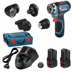 Bosch Akku Bohrschrauber GSR 12V-15 FC Mit 2 X 2,0 Ah-Akku L-BOXX 4 Aufsätze 06019F6000
