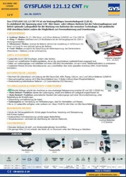 GYS Ladegerät Promopack GYSFLASH 121.12 CNT Mit Fahrwagen - D26971 -Werkzeug Store TM 026971
