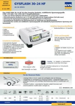GYS GYSFLASH 30.24 HF Inverterladegerät - 029231 -Werkzeug Store TM 029231