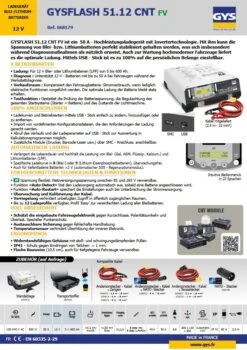 GYS GYSFLASH 51.12 CNT (Kabel 2,5m) - 068179 -Werkzeug Store TM 068179