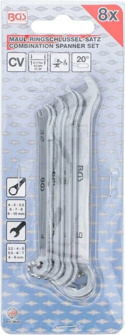 BGS Maul-Ringschlüssel-Satz | Mini-Ausführung | SW 4 - 10 Mm | 8-tlg. – 8646 -Werkzeug Store bgs 8646 004