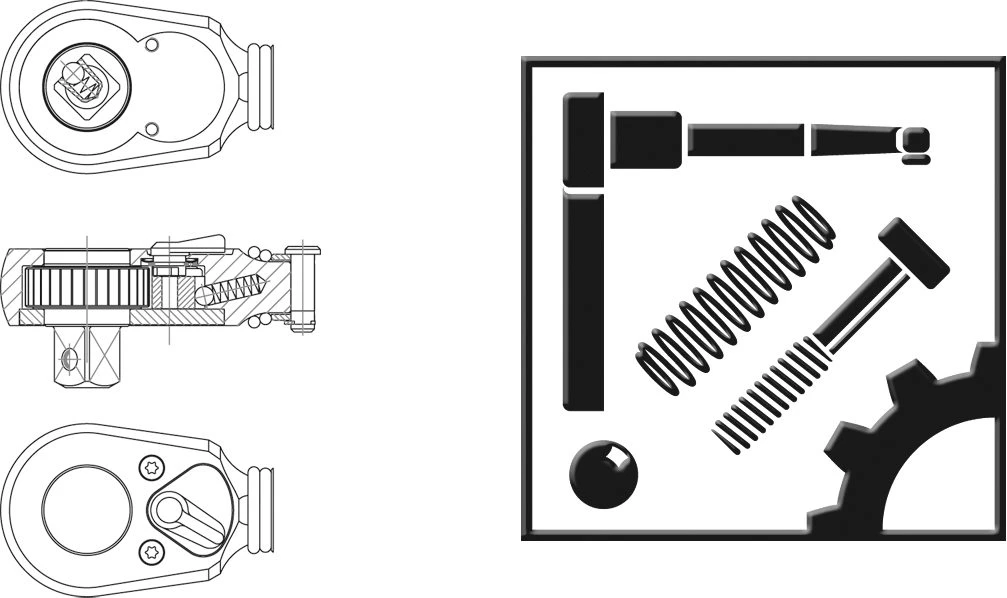 HAZET Ersatzteil-Satz Schloss 6122-26 4 HAZET Ersatzteil-Satz Schloss 6122-26 – Bild 2