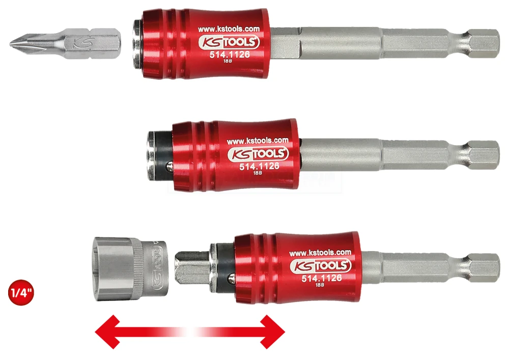 KS Tools 1/4" 2in1 Schnellwechsel-Bithalter - 514.1126 4 KS Tools 1/4" 2in1 Schnellwechsel-Bithalter - 514.1126 – Bild 2